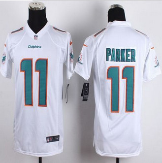 Youth New Dolphins #11 DeVante Parker White Stitched NFL New Elite Jersey