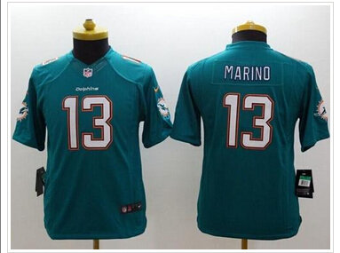 Youth NEW Dolphins #13 Dan Marino Aqua Green Team Color NFL Limited Jersey