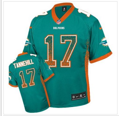 Youth NEW Dolphins #17 Ryan Tannehill Aqua Green NFL Elite Drift Fashion Jersey