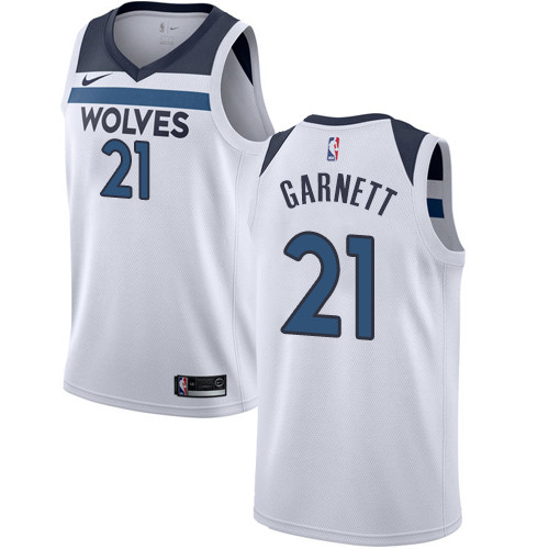 Timberwolves #21 Kevin Garnett White Youth Basketball Swingman Association Edition Jersey