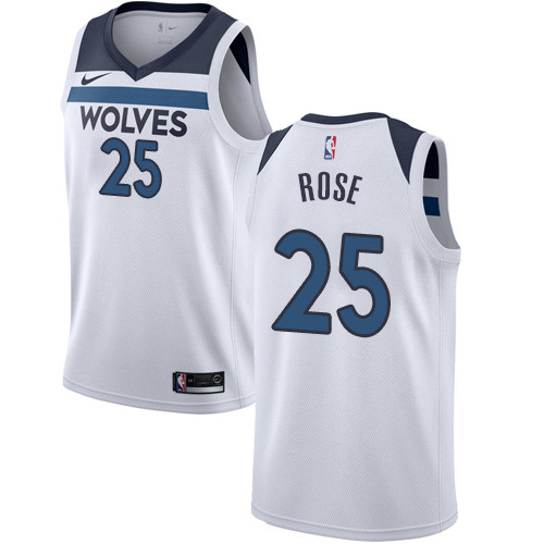 Timberwolves #25 Derrick Rose White Youth Basketball Swingman Association Edition Jersey