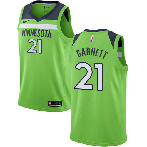 Timberwolves #21 Kevin Garnett Green Youth Basketball Swingman Statement Edition Jersey