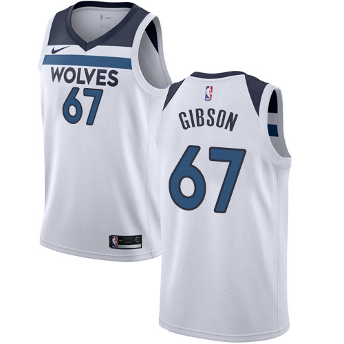 Timberwolves #67 Taj Gibson White Youth Basketball Swingman Association Edition Jersey