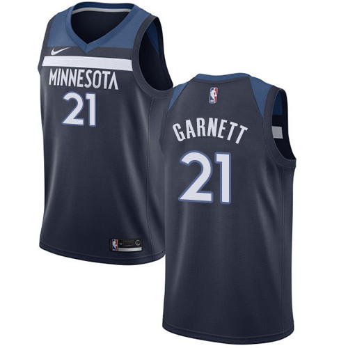 Timberwolves #21 Kevin Garnett Navy Blue Youth Basketball Swingman Icon Edition Jersey