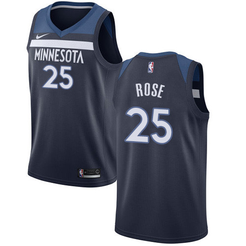 Timberwolves #25 Derrick Rose Navy Blue Youth Basketball Swingman Icon Edition Jersey