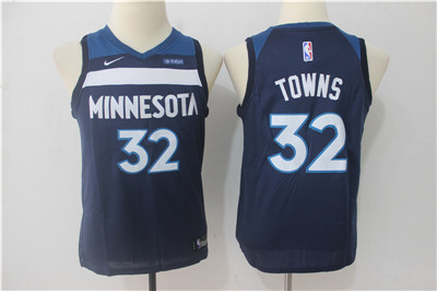 Nike Timberwolves #32 Karl-Anthony Towns Navy Youth Swingman Jersey