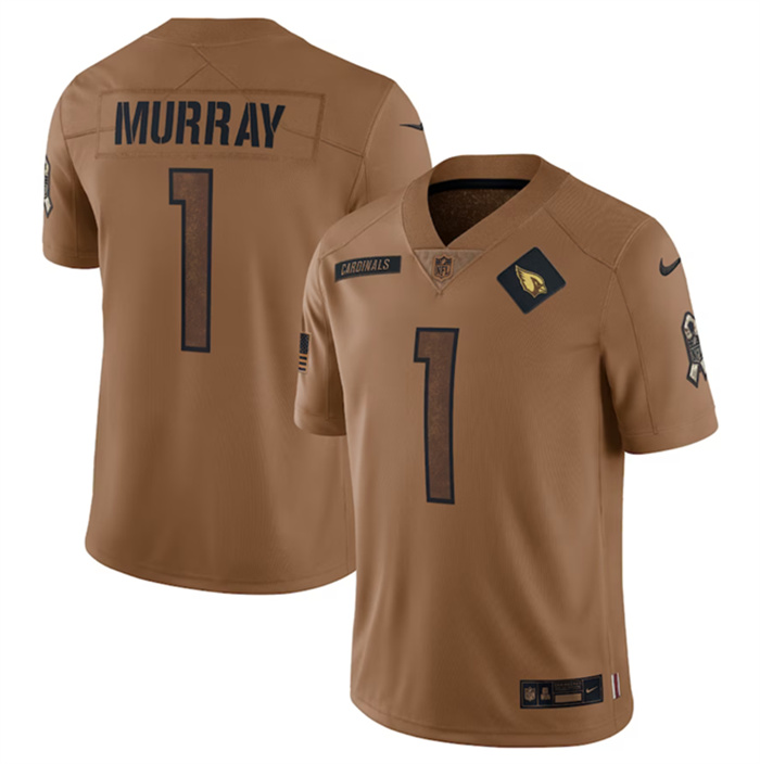 Men's Arizona Cardinals #1 Kyler Murray 2023 Brown Salute To Service Limited Stitched Football Jersey Men's Arizona Cardinals #1 Kyler Murray 2023 Brown Salute To Service Limited Stitched Football Jersey