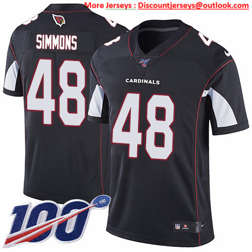 Nike Cardinals #48 Isaiah Simmons Black Alternate Men's Stitched NFL 100th Season Vapor Untouchable Limited Jersey