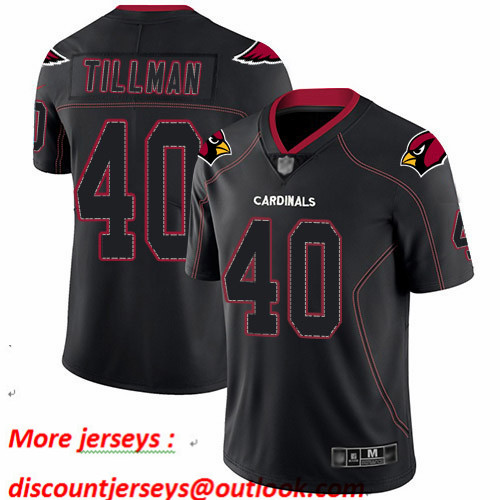 Cardinals #40 Pat Tillman Lights Out Black Men's Stitched Football Limited Rush Jersey