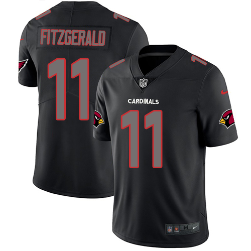 Nike Cardinals #11 Larry Fitzgerald Black Men's Stitched NFL Limited Rush Impact Jersey