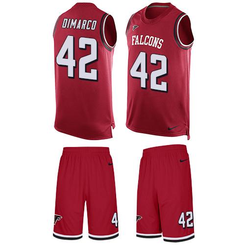 Nike Falcons #42 Patrick DiMarco Red Team Color Men's Stitched NFL Limited Tank Top Suit Jersey