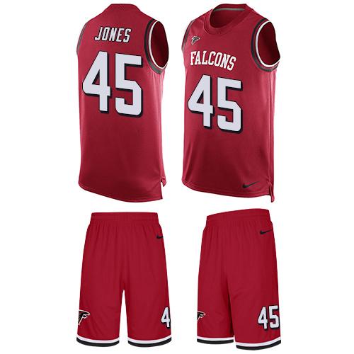 Nike Falcons #45 Deion Jones Red Team Color Men's Stitched NFL Limited Tank Top Suit Jersey