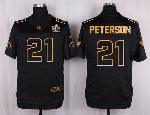 Nike Cardinals #21 Patrick Peterson Black Pro Line Gold Collection Men's Stitched NFL Elite Jersey