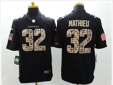 New Arizona Cardinals #32 Tyrann Mathieu Black Men's Stitched NFL Limited Salute to Service Jersey New Arizona Cardinals #32 Tyrann Mathieu Black Men's Stitched NFL Limited Salute to Service Jersey