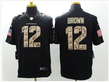 New Arizona Cardinals #12 John Brown Black Men's Stitched NFL Limited Salute to Service Jersey