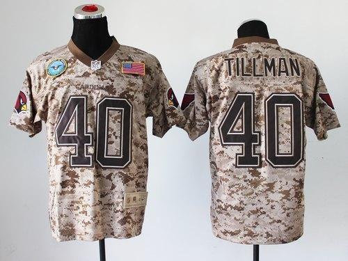 NEW Arizona Cardinals #40 Pat Tillman Camo NFL Elite USMC Jersey(USA)