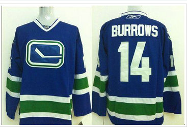 Vancouver Canucks #14 Alexandre Burrows Stitched Blue Third NHL Jersey
