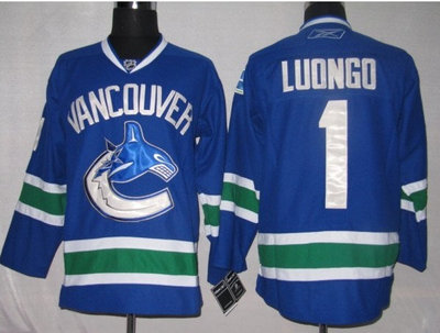 NHL JERSEYS Vancouver Canucks 1 Roberto Luongo BLUE