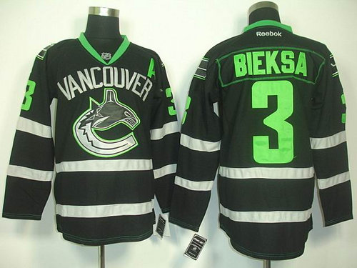 NHL Jerseys Vancouver Canucks 3# bieksa black