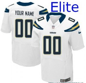 Nike San Diego Chargers Customized Elite White Jerseys