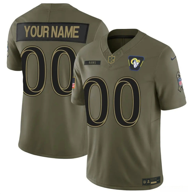 Men's Los Angeles Rams Active Player Custom Olive 2025 F.U.S.E. Salute to Service Limited Stitched Football Jersey Men's Los Angeles Rams Active Player Custom Olive 2025 F.U.S.E. Salute to Service Limited Stitched Football Jersey