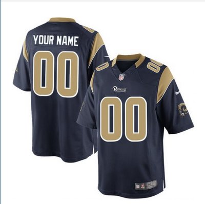 Men's Nike Los Angeles Rams Customized Limited Navy Blue Team Color NFL Jersey