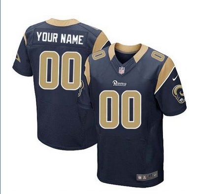 Men's Nike Los Angeles Rams Customized Elite Navy Blue Team Color NFL Jersey