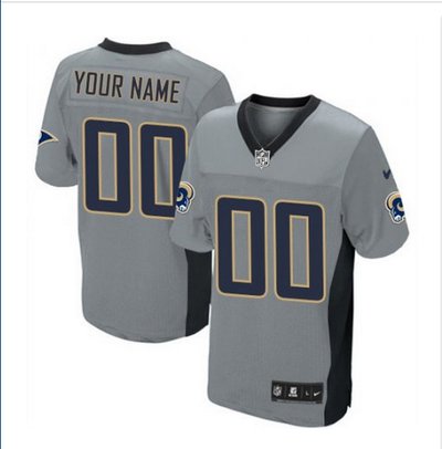 Men's Nike Los Angeles Rams Customized Elite Grey Shadow NFL Jersey Men's Nike Los Angeles Rams Customized Elite Grey Shadow NFL Jersey