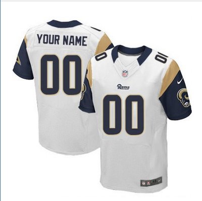 Men's Nike Los Angeles Rams Customized Elite White NFL Jersey