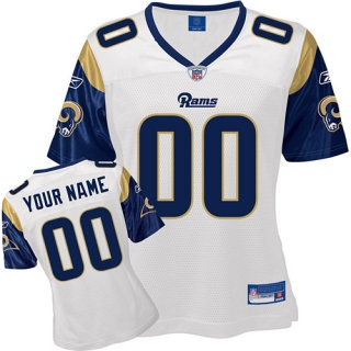 Los Angeles Rams Women Customized White Jersey