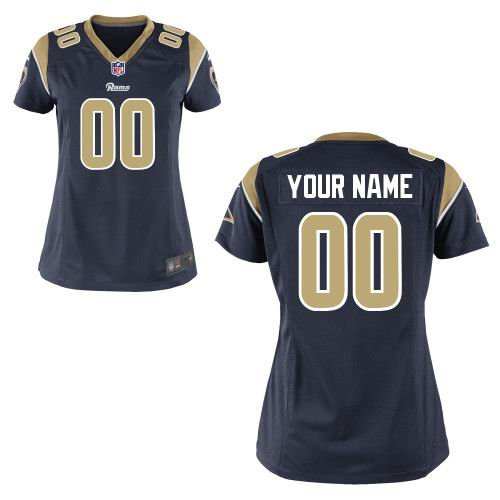 Women's Nike Los Angeles Rams Customized Game Team D.blue Jerseys Women's Nike Los Angeles Rams Customized Game Team D.blue Jerseys