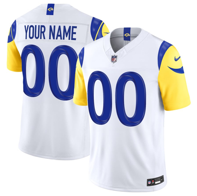 Men's Los Angeles Rams Active Player Custom White 2026 F.U.S.E. Vapor Limited Stitched Football Jersey Men's Los Angeles Rams Active Player Custom White 2026 F.U.S.E. Vapor Limited Stitched Football Jersey