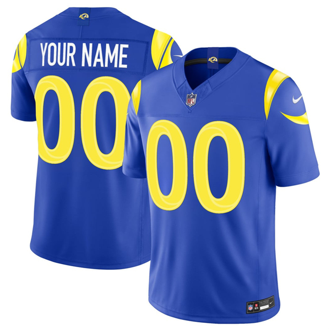 Men's Los Angeles Rams Active Player Custom Royal 2026 F.U.S.E. Vapor Limited Stitched Football Jersey Men's Los Angeles Rams Active Player Custom Royal 2026 F.U.S.E. Vapor Limited Stitched Football Jersey