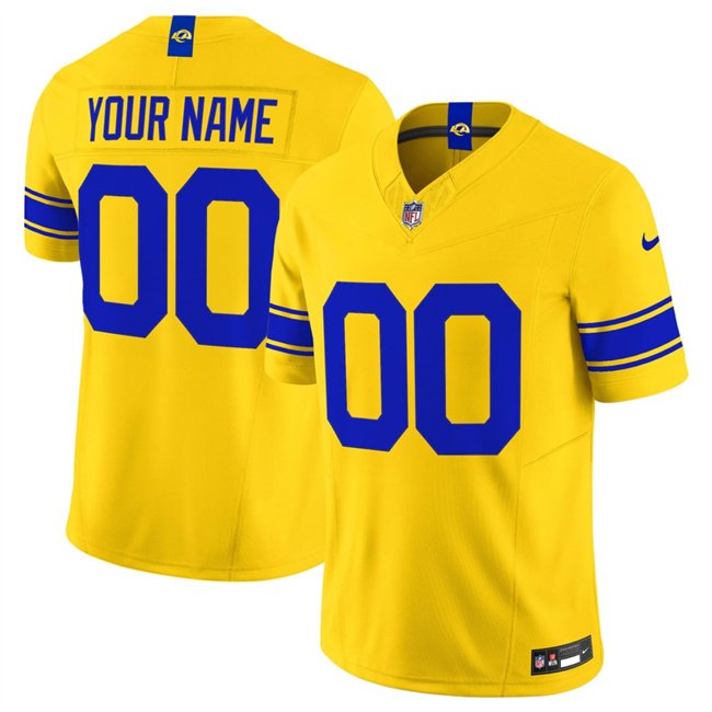 Men's Los Angeles Rams Active Player Custom Gold Classic Sol 2026 F.U.S.E. Vapor Limited Stitched Football Jersey