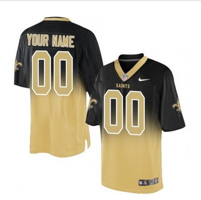 Men's Nike New Orleans Saints Customized Limited BlackGold Fadeaway NFL Jersey