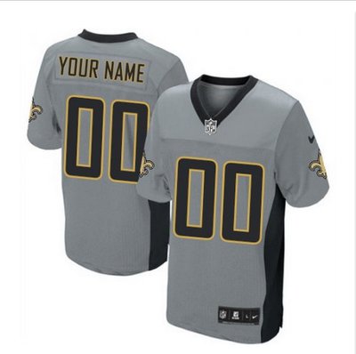 Men's Nike New Orleans Saints Customized Limited Grey Shadow NFL Jersey