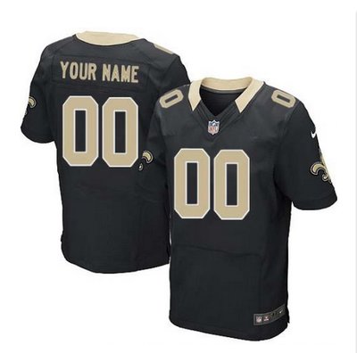 Men's Nike New Orleans Saints Customized Elite Black Team Color NFL Jersey
