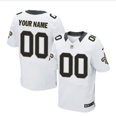 Men's Nike New Orleans Saints Customized Elite White NFL Jersey