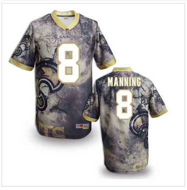 New Orleans Saints #8 Archie Manning Stitched NFL Elite Fanatical Version Jersey (7)