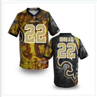 New Orleans Saints #22 Mark Ingram Stitched NFL Elite Fanatical Version Jersey (4)