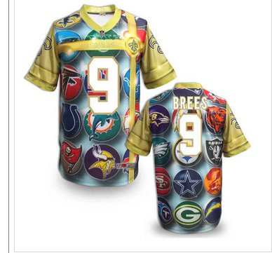 New Orleans Saints #9 Drew Brees Stitched NFL Elite Fanatical Version Jersey (8)