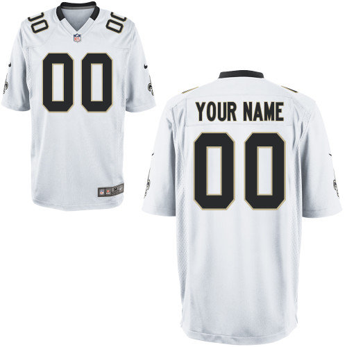 Men's Nike New Orleans Saints Customized Game White Jerseys (S-4XL)
