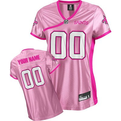 Customized New Orleans Saints Jersey Women Pink Football Jersey
