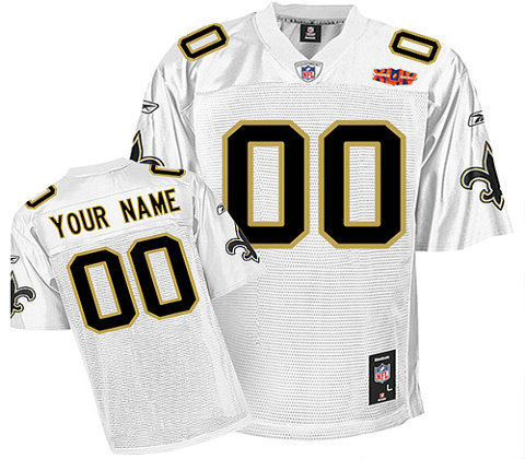 New Orleans Saints Super Bowl XLIV Customized Replica White Jerseys
