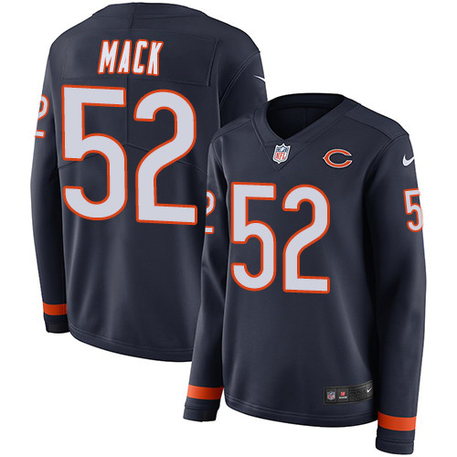 Nike Bears #52 Khalil Mack Navy Blue Team Color Women's Stitched Nike Bears #52 Khalil Mack Navy Blue Team Color Women's Stitched