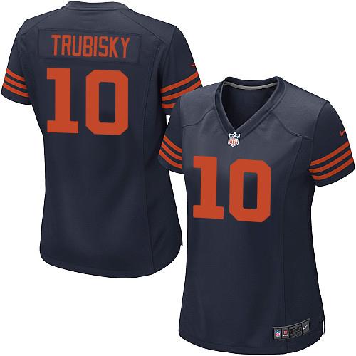 Nike Bears #10 Mitchell Trubisky Navy Blue Alternate Women's Stitched NFL Elite Jersey Nike Bears #10 Mitchell Trubisky Navy Blue Alternate Women's Stitched NFL Elite Jersey