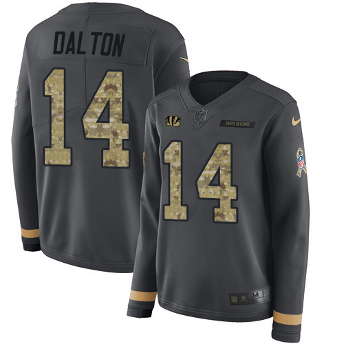 Nike Bengals #14 Andy Dalton Anthracite Salute to Service
