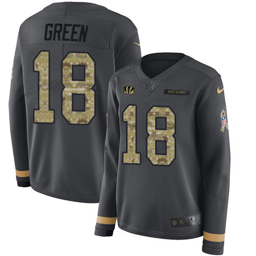 Nike Bengals #18 A.J. Green Anthracite Salute to Service