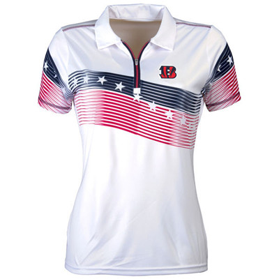 Women's Antigua Cincinnati Bengals White Patriot Polo