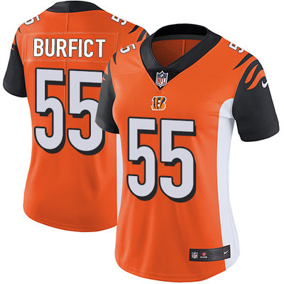 Nike Bengals #55 Vontaze Burfict Orange Alternate Women's Stitched NFL Vapor Untouchable Limited Jersey